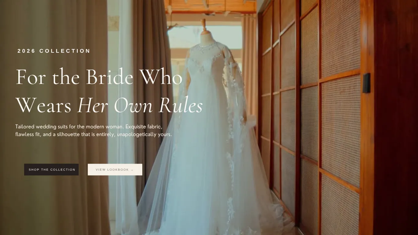Bridal Wedding Dress Canva Landing Page Template for Shopify Stores