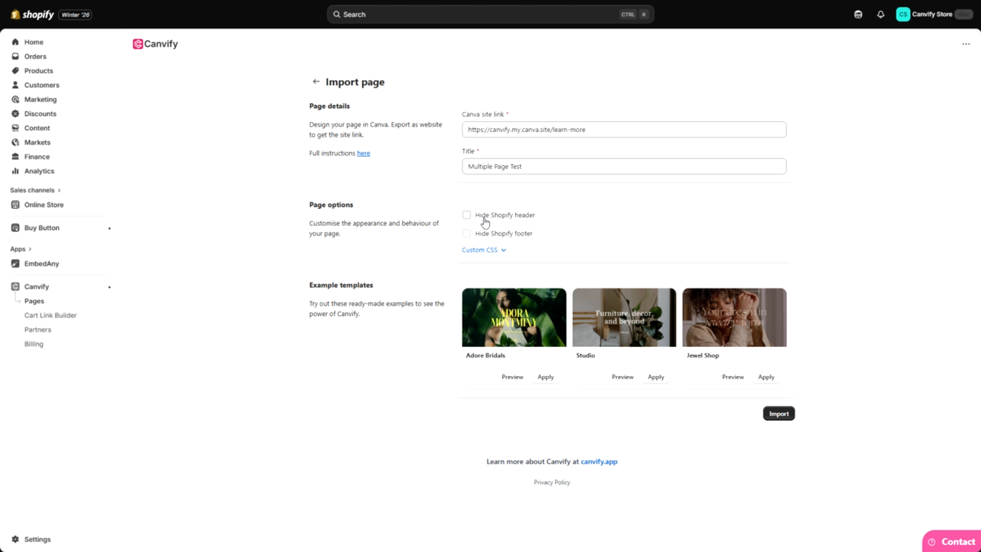 impoerting multipage