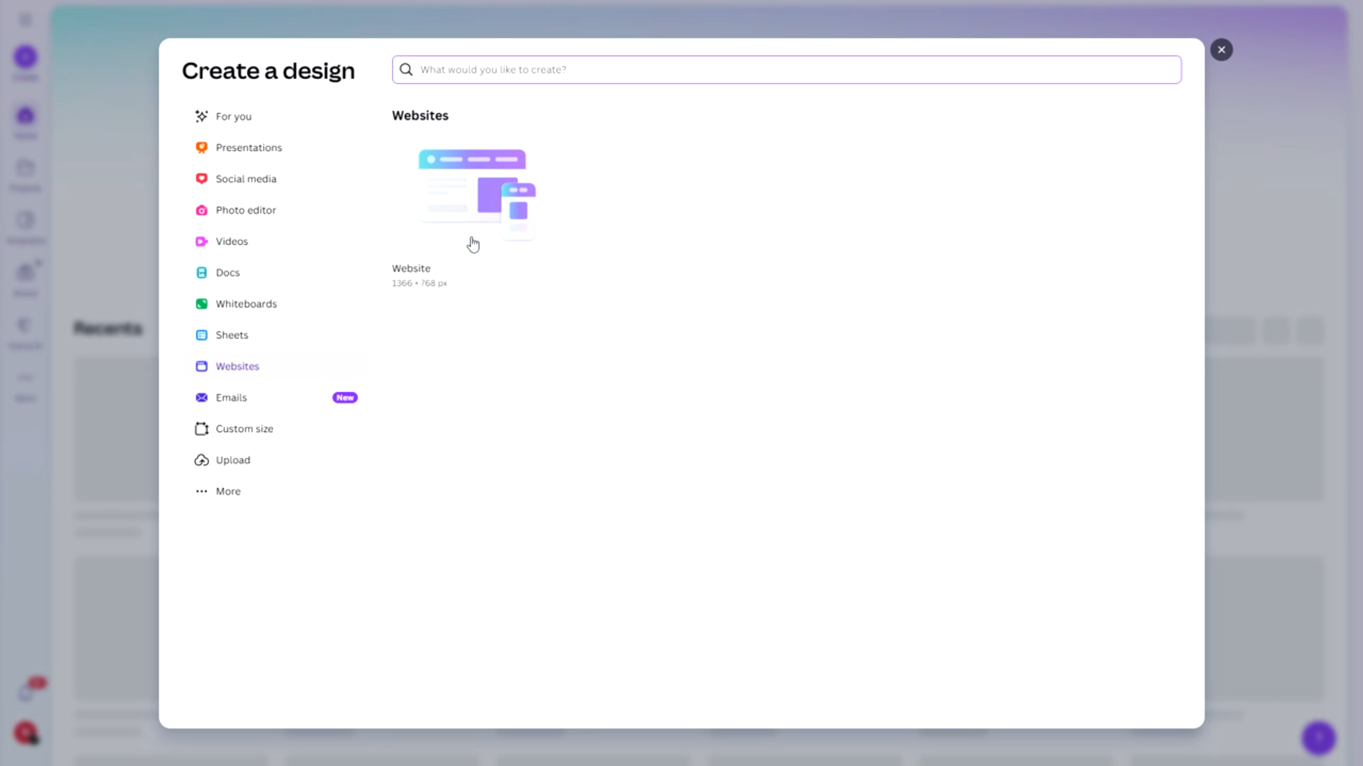 creating new canva design